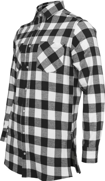 Immagine prodotto Urban Classics Camicia in flanella a quadri lunga con zip laterale (S)