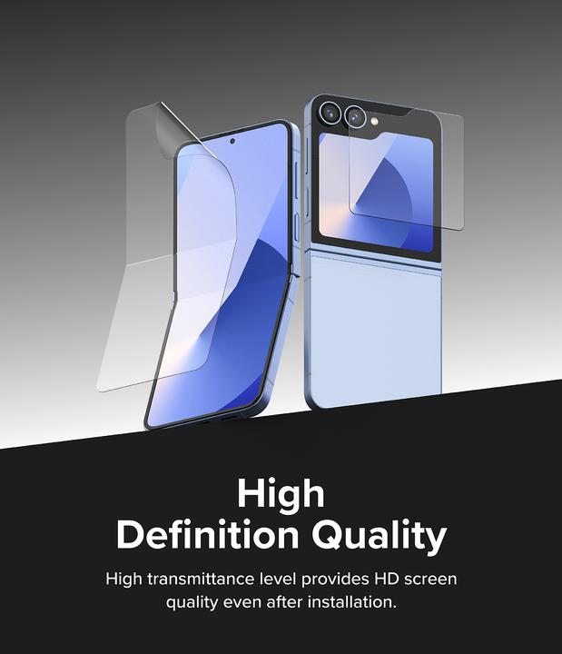 Actual product image Ringke Screen Protector for Galaxy Z Flip 6 3-in-1 PROTECTOR Dual Easy Film 2P + Cover Display 2P + Hinge D (1 Piece, Samsung Galaxy Z Flip6)