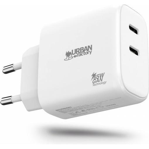 Thumbnail - Urban Factory CHARGER GAN USB-C 65W - 1 PORT (65 W), USB Ladegerät, Weiss