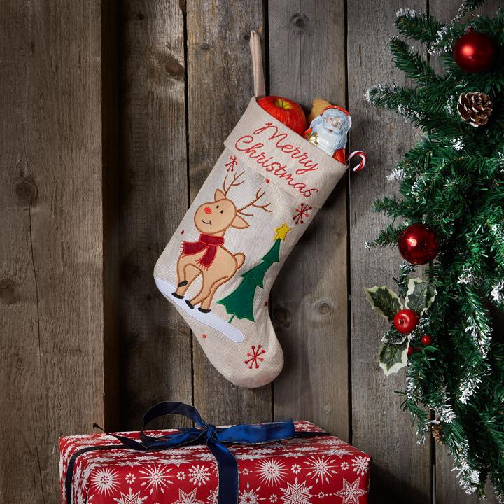Actual product image tectake Reindeer Christmas stocking