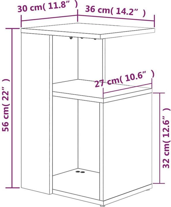 Image du produit vidaXL Beistelltisch (30 x 36 x 56 cm)