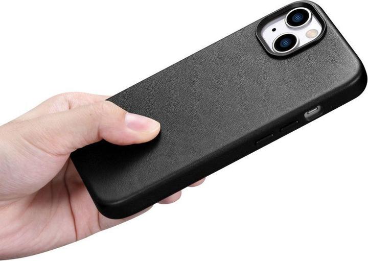 Actual product image iCarer Icer Case Leather Covers for iPhone 14 Black (WMI14220705-BK) (MagSafe Compatible) (Apple iPhone 14)