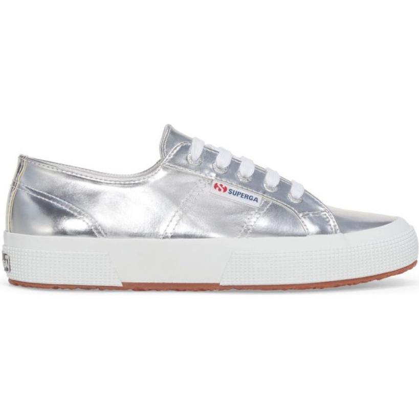 Superga, Damen, Sneaker, Turnschuhe 2750 mirror faux leather, Silber, (36)
