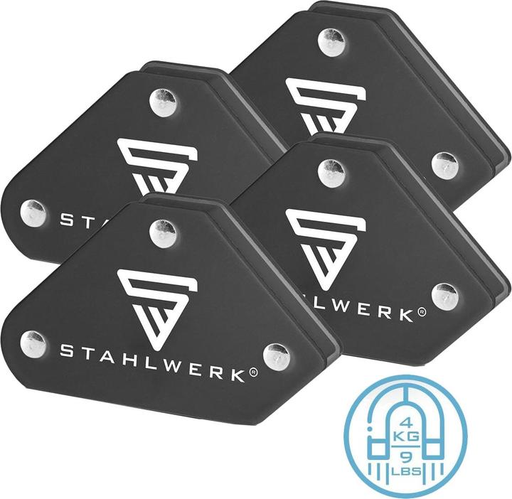 Stahlwerk Welding angle 4-piece set magnet 4 kg 9 lbs welding magnet magnetic angle