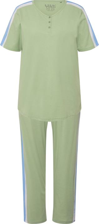 Actual product image Ulla Popken Stripe shoulder Cotton Pajama Set (46, 48)