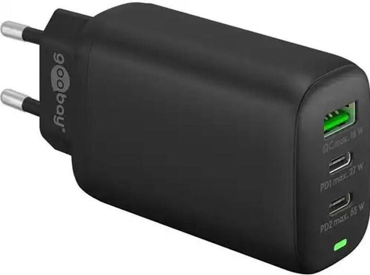 Produktbild Goobay USB-C PD 3-fach Multiport-Schnellladegerät 65 W schwarz (65 W)