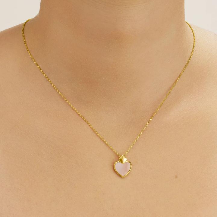 Immagine prodotto Charles Garnier Collana PASSION Pendentif Coeur en Argent Doré et nacre Rose (Argento dorato e madreperla rosa)