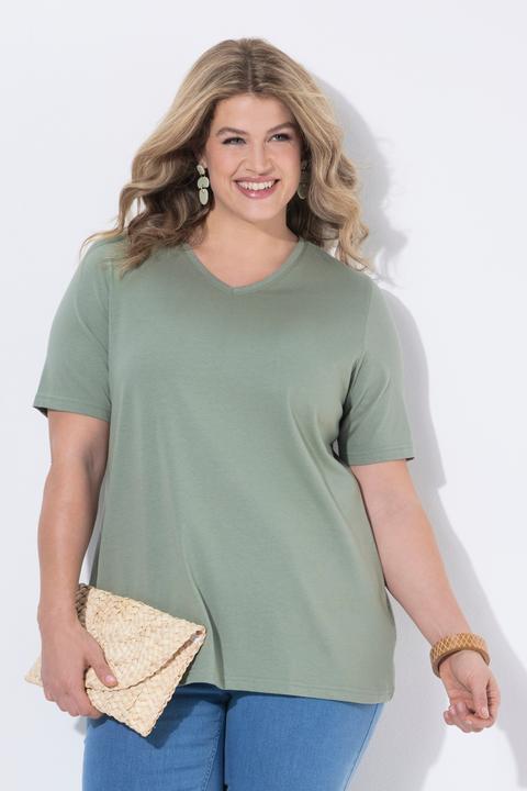 Actual product image Ulla Popken 2 Pack of Eco Cotton Basic Tees (56)