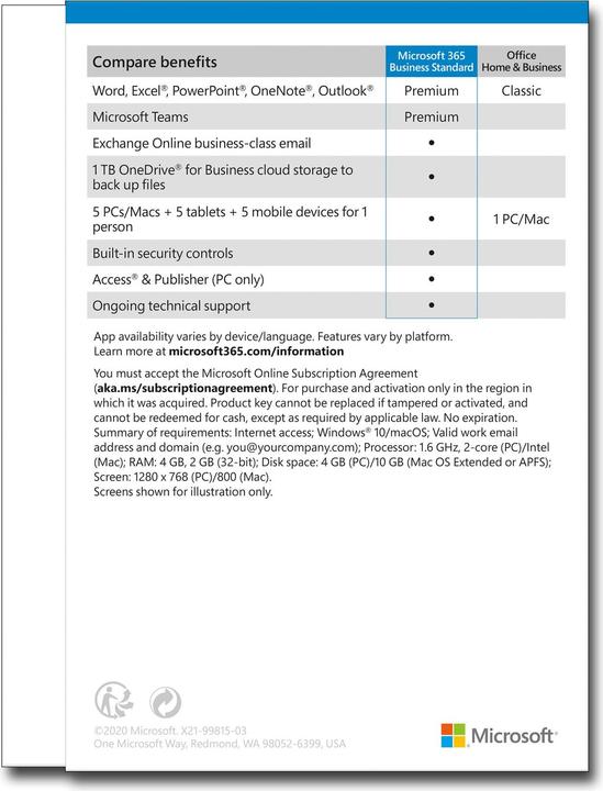 Produktbild Microsoft 365 Business Standard (1 User, 12 Monate)