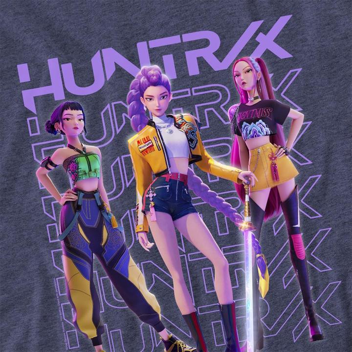 Image du produit K-Pop Demon Hunters - T-shirt motif Huntr/X style Pose de groupe - Adulte (XL)