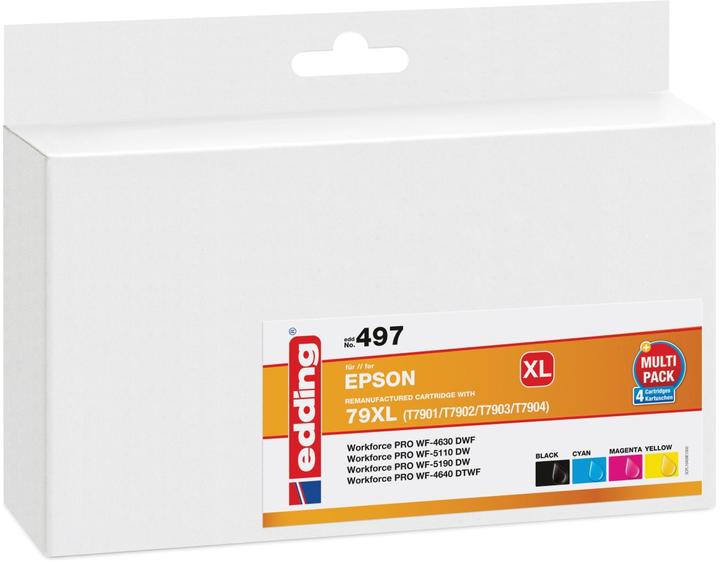Produktbild Edding Tintenpatrone Druckerpatrone ersetzt 79XL /T7901/T79002/T7903/T7904 Schwarz, Cyan, Magenta, Gelb (M, C, Y, BK)