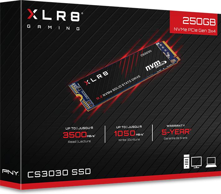 Actual product image PNY XLR8 CS3030 (250 GB, M.2 2280)