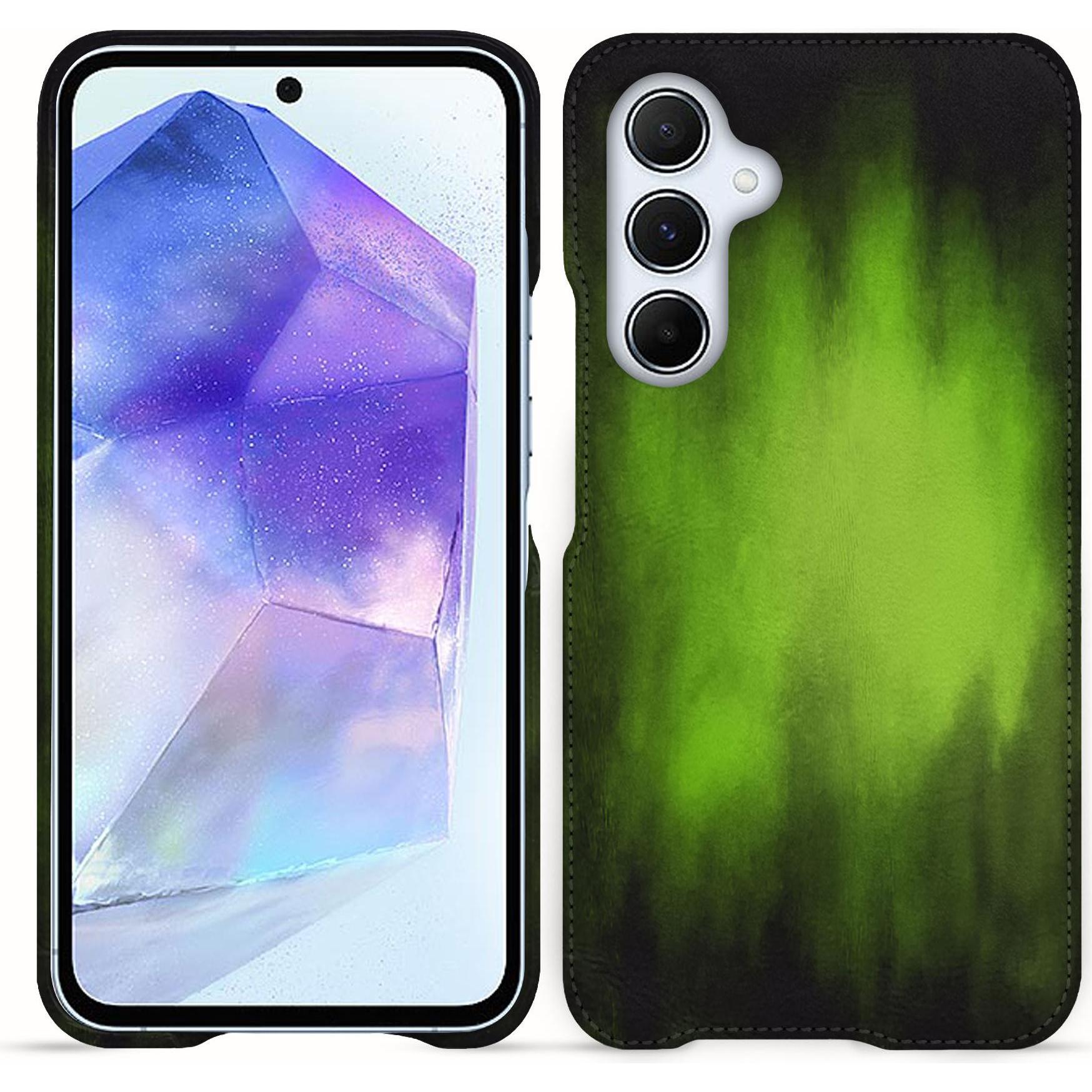 Thumbnail - Noreve Lederschutzhülle (Samsung Galaxy A55), Smartphone Hülle, Grün