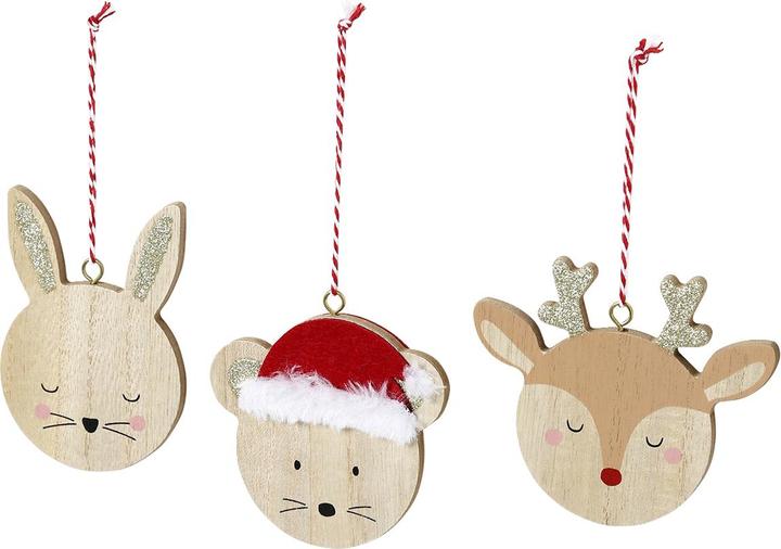 Immagine prodotto Vertbaudet Set di 6 decorazioni in legno per l'albero di Natale in cartapesta (6 -parte)