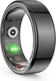Powerton SMART Ring Grösse 8 schwarz / Smart Ring / BT 5.0 / IP68 (8, Nero, Oro)