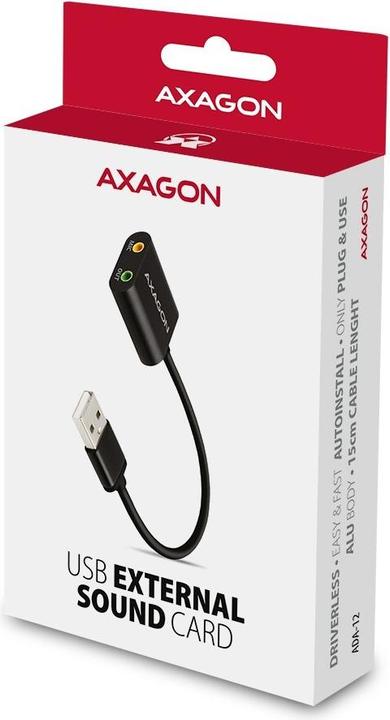 Immagine prodotto Axagon ADA-12 USB 2.0, mini adattatore audio stereo, lunghezza del cavo 15 cm (USB)
