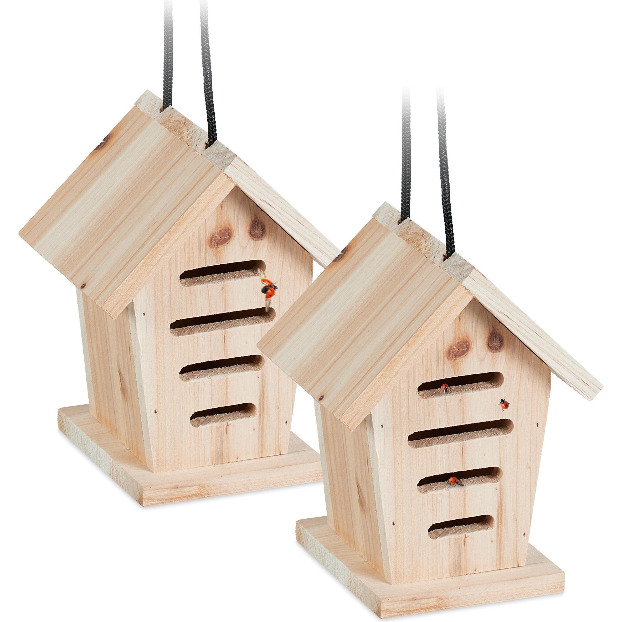 Relaxdays, Insektenhotel, 2x Marienkäferhaus (Marienkäfer)