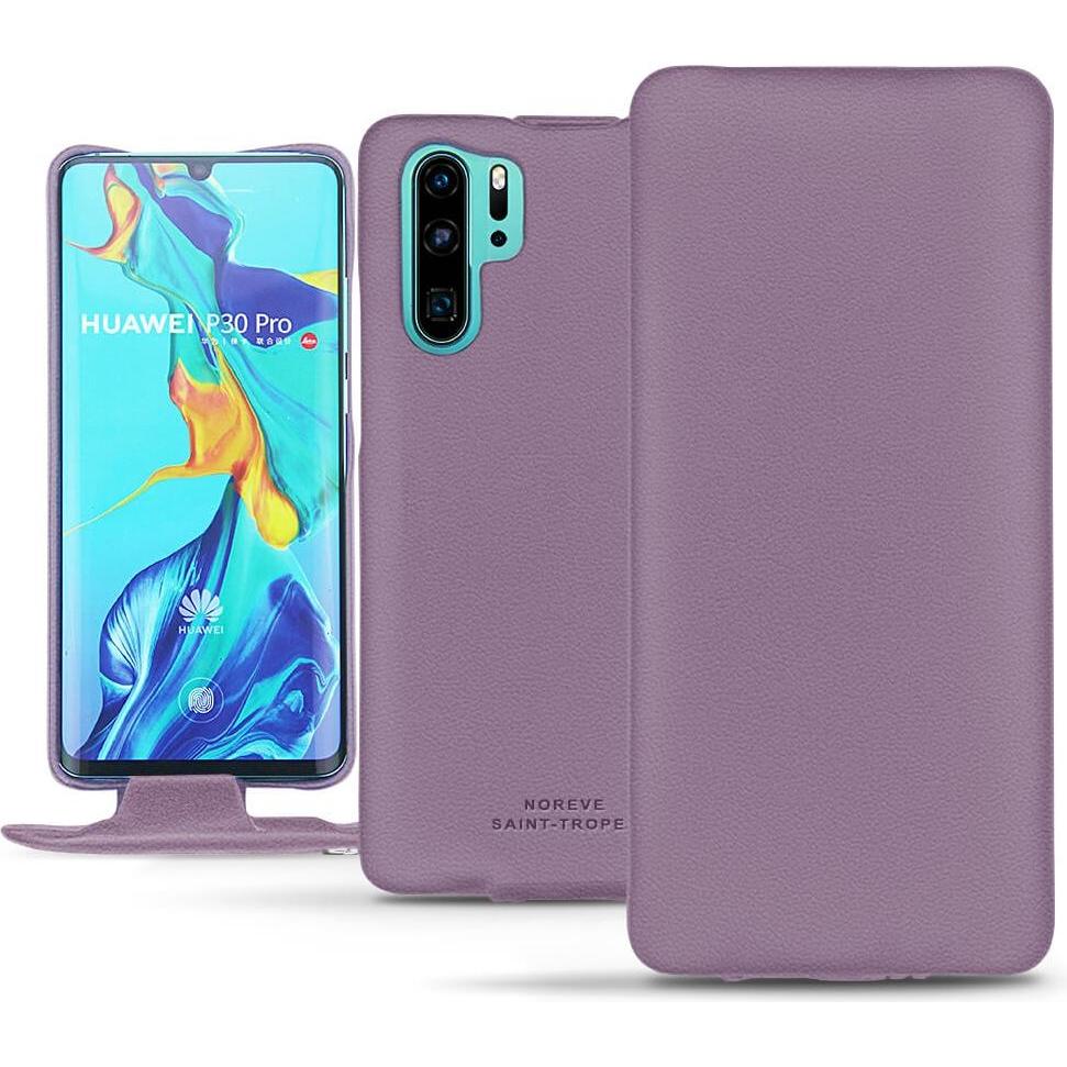 Noreve Lederschutzhülle vertikal (Huawei P30 Pro), Smartphone Hülle, Violett