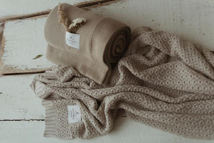 Immagine prodotto My memi Coperta di bambù per bambini - Catena beige chiaro (80 x 100 cm)