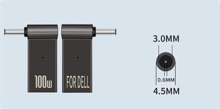 Produktbild PowerGuard USB-C to Dell Notebook Charger Adapter (4.5 x 3.0mm, 0.6mm) (100 W)