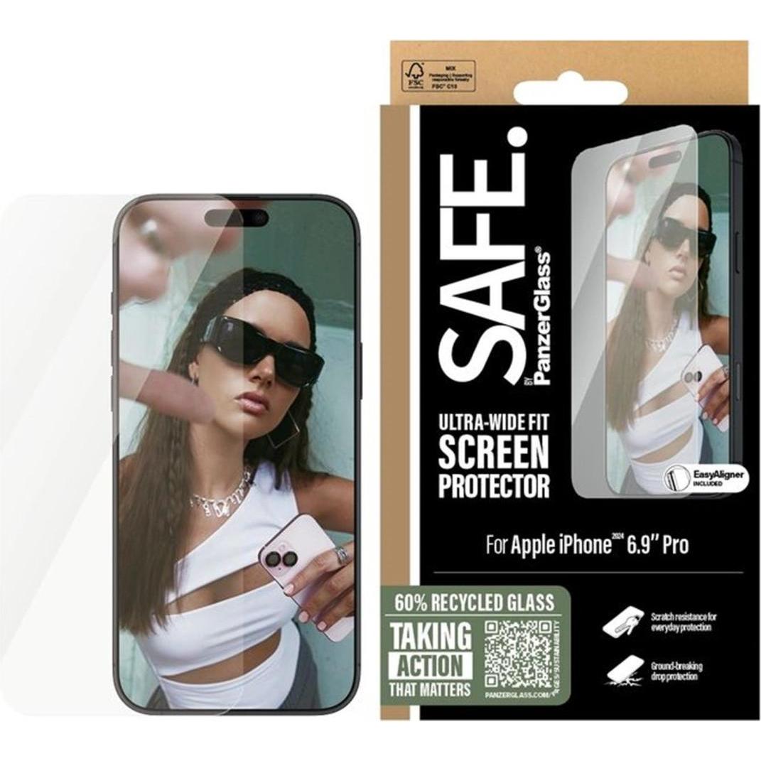 PanzerGlass Safe. (1 Stück, Apple iPhone 16 Pro Max), Smartphone Schutzfolie, Transparent