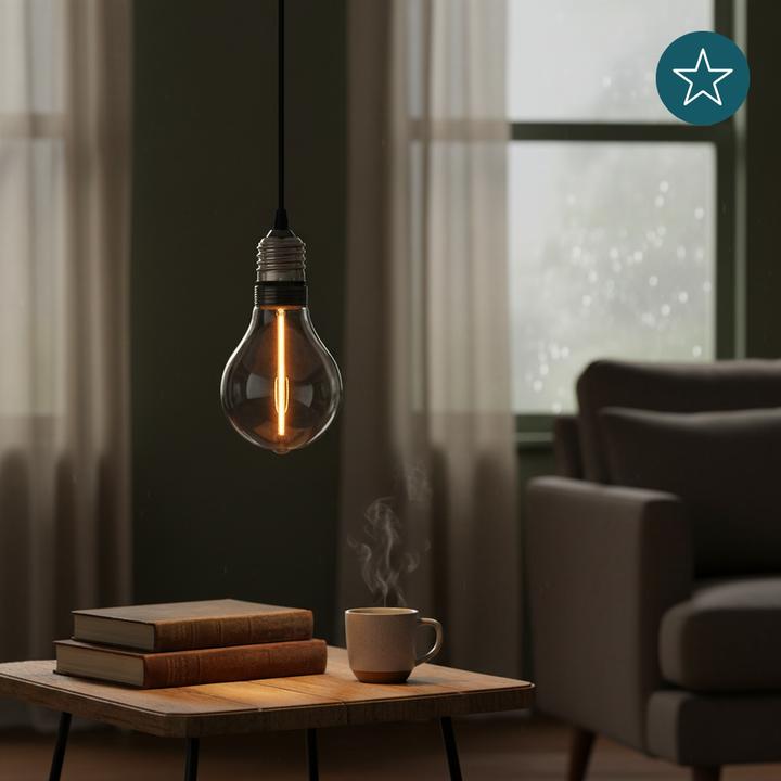 Produktbild Luxula LED-Filament-Lampe, Line Smoke, E27, 2W, 40lm, 1800K (E27, 40 lm, 1x)