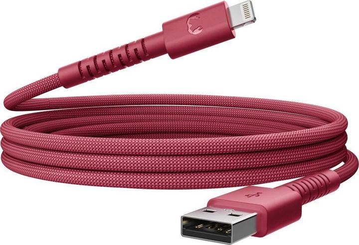 Image du produit Fresh'N Rebel Fresh 'n Rebel USB-A zu Lightning silicone geflochtenes Kabel "FlexWave" 2m, Berry Red (2 m, 30 W)
