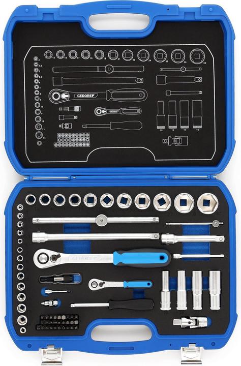 Produktbild Gedore 19 BMC 20 Steckschlüssel-Satz 1/4"+1/2" (32 mm, 19 mm, 6 mm, 12 mm, 24 mm, 14 mm, 22 mm, 16 mm, 23 mm, 10  mm, 21 mm, 18 mm, 27 mm, 7 mm, 31 mm, 17 mm, 11 mm, 5 mm, 15 mm, 26 mm, 30 mm, 8 mm, 28 mm, 9 mm, 29 mm, 13 mm, 20 mm, 25 mm, 4 mm)