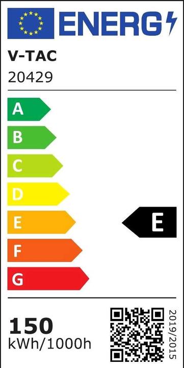 Etichetta energetica V-TAC VT169ST Lampione LED SAMSUNG Chip 150W 4000K 110 lmW (16500 lm, IP65)