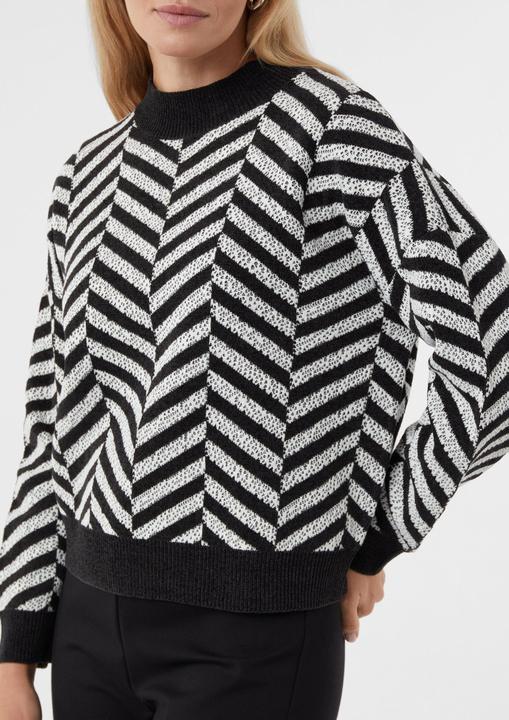 Produktbild Comma Strickpullover Jacquard-Strickpullover aus weichem Chenille-Garn (34)