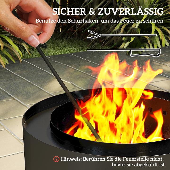 Immagine prodotto Outsunny Feuerschale Stahl Schwarz (45 cm)