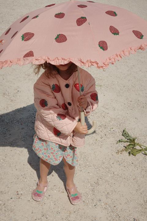 Actual product image Konges Slojd Frill Regenschirm Strawberry Glitter
