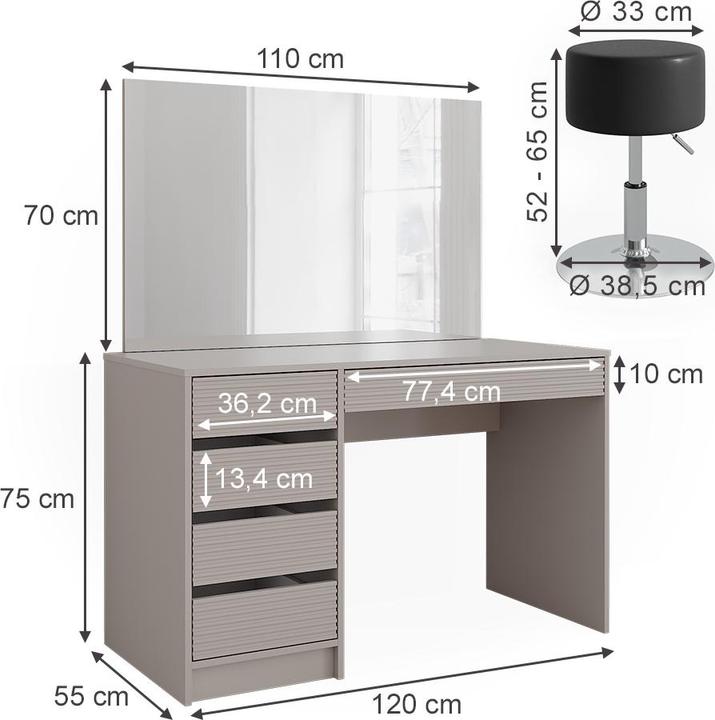 Actual product image Vicco Sherry (120 x 75 x 55 cm)