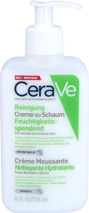 Produktbild CeraVe Creme-zu-Schaum Reinigung für normale bis trockene Haut (Reinigungsschaum, 236 ml)