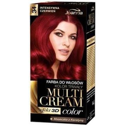 Joanna, Haarfarbe, Multi Cream Color Hair Dye 34 Intense Red (34 Intensives Rot)