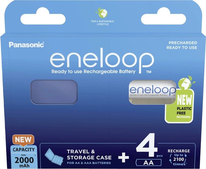 Produktbild Panasonic eneloop & Box (4 Stk., AA, 2000 mAh)