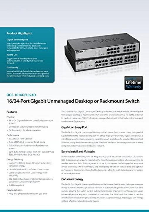Produktbild D-Link Dgs-1016d (16 Ports)