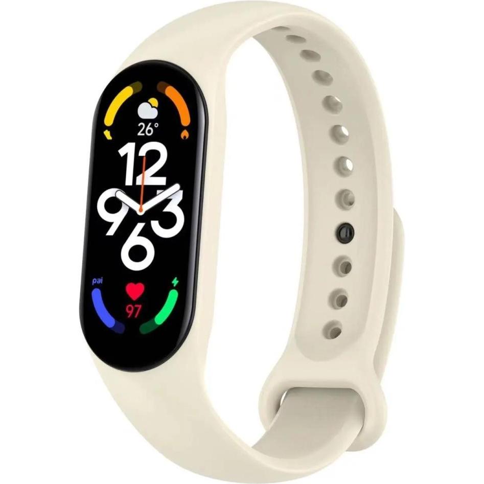Screenguard Xiaomi Smart Band 7 Silicone Strap Ersatzarmband (Silikon, Xiaomi Smart Band 7), Uhrenarmband, Beige