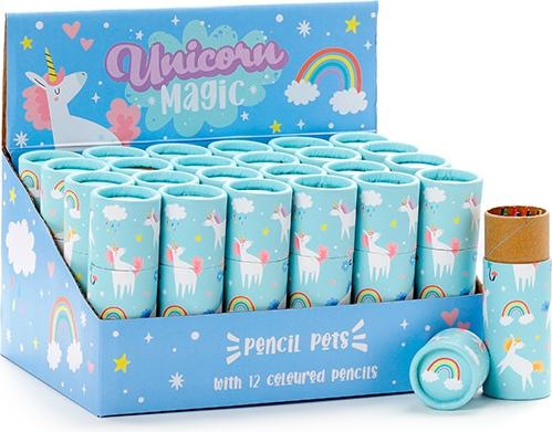 Actual product image Puckator Unicorn Magic Pencil Pot with 12 Crayons (Multicoloured, 12 x)