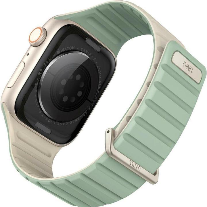 Produktbild Uniq pasek Revix Evo Apple Watch Series 1/2/3/4/5/6/7/8/9/SE/SE2 38/40/41mm Reversible Magnetic mięt (40 mm, 41 mm, 38 mm, Edelstahl, Silikon)
