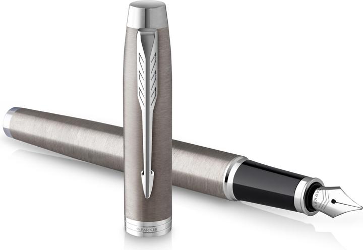 Actual product image Parker Fountain pen IM Brushed Metal C.C. M (Stainless steel, Black, 1 x)