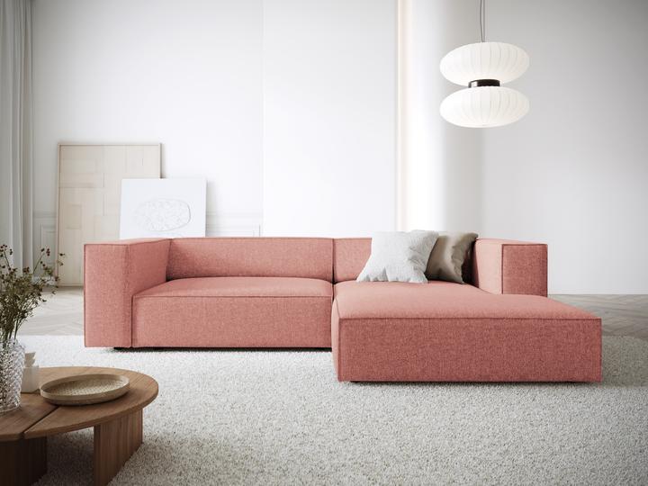 Actual product image Cosmopolitan Design Right Corner Sofa, "Arendal", 3 Seats, Pink, 224x166x70 Made in Europe (3-seater, Corner sofa)