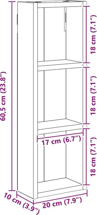 Produktbild vidaXL Badezimmerschrank (20 x 10 x 60.50 cm)