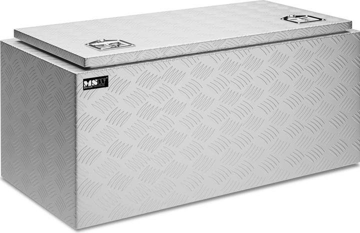 Produktbild MSW Alubox Riffelblech Alukiste Truckbox Werkzeugbox Transportkiste Deichselbox 119L