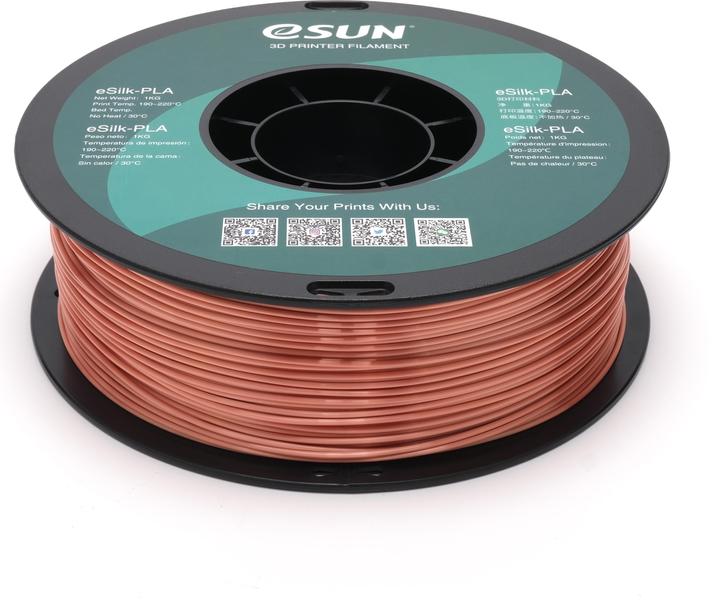eSUN eSilk-PLA Rose Gold Filament 1.75mm 1Kg (PLA, 1.75 mm, 1000 g, Gold)