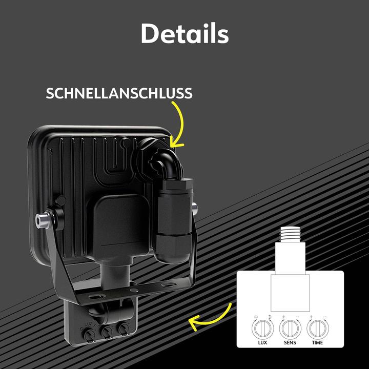 Actual product image Müller Licht Müller-Licht Orlando 21600072 LED-Aussenstrahler mit Bewegungsmelder 20 W Neutra (2200 lm, IP44)