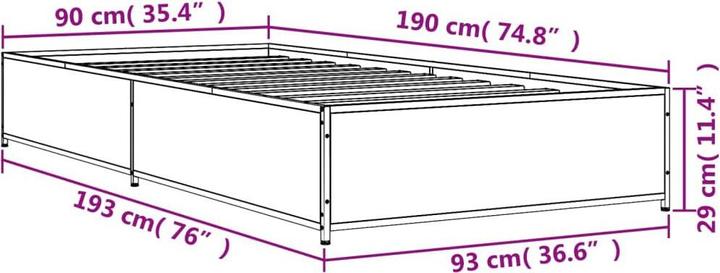 Image du produit vidaXL Bettgestell (90 x 190 cm)