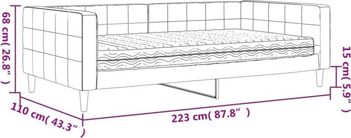 Actual product image vidaXL Tagesbett Ausziehbar mit Schubladen 100 x 200 cm Samt