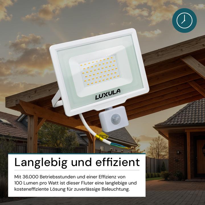 Produktbild Luxula LED-Fluter mit Bewegungsmelder (5000 lm, IP65)