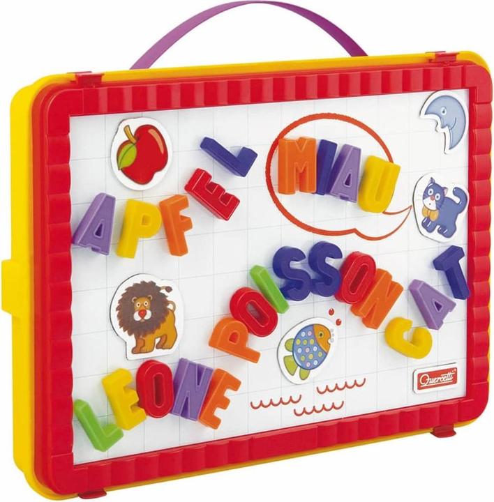 Actual product image Quercetti Magnetic board letters in storage case